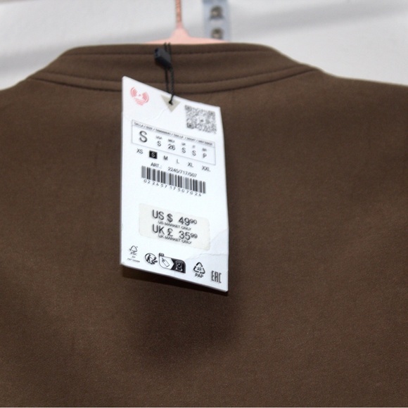 Zara Pocket Mini Dress-- Dark Khaki - Picture 5 of 9